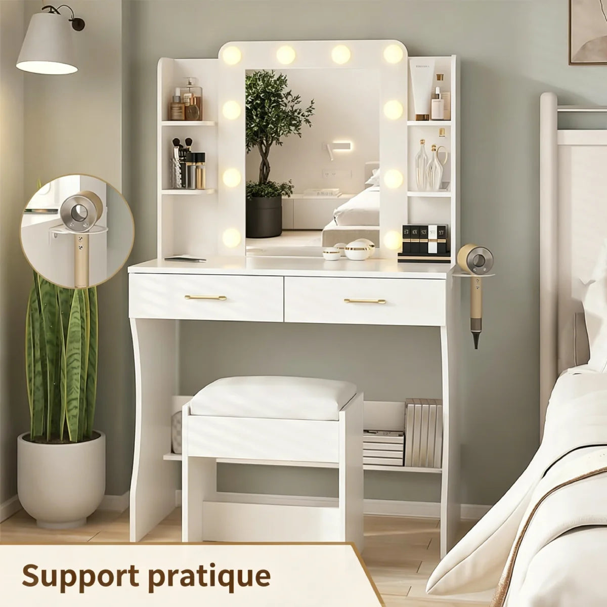 Coiffeuse Studio Compacte ELMEVIA - vue d'ensemble