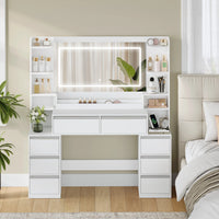 Coiffeuse Prestige Miroir & Rangements Ouverts