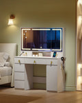 Coiffeuse Élite ELMEVIA miroir LED en ambiance de soir