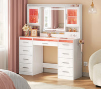 Coiffeuse WOLTU 9 tiroirs avec miroir LED